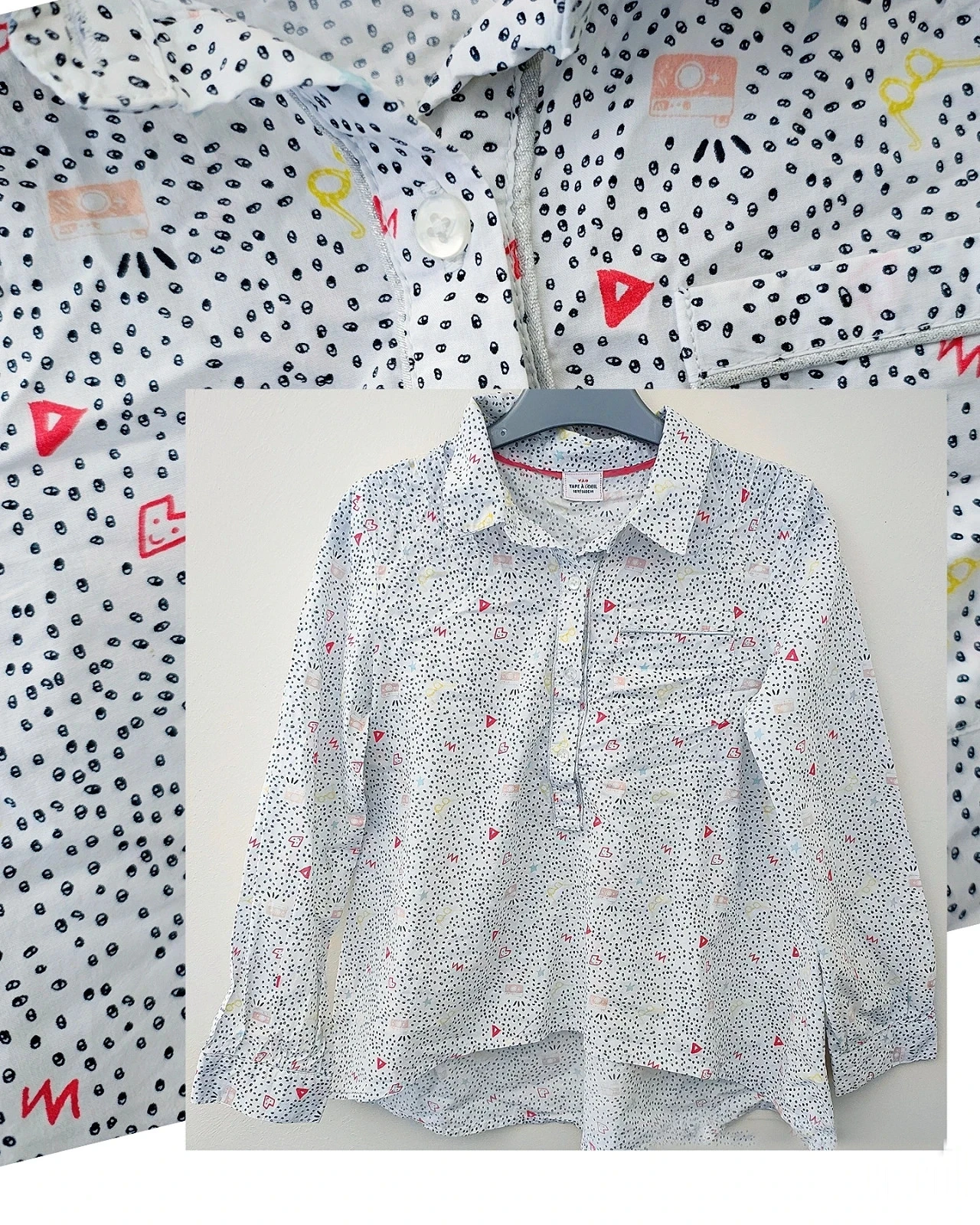 10 ans blouse chemise tape a l'oeil
